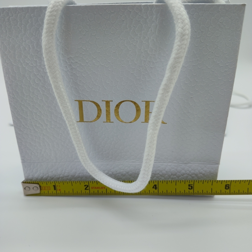 DIOR Small Gift Bags Set 4 White Gold Logo Rope Handles 5.75x5.25x2 - Picture 4 of 6